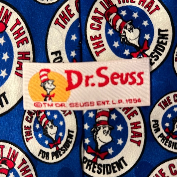 Dr Seuss Cat in the Hat for President silk tie - Picture 2 of 4